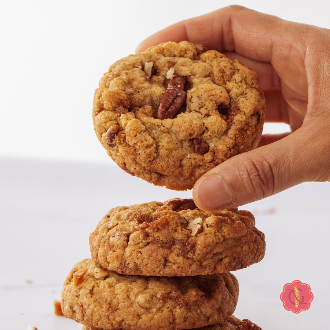 COOKIES SANS GLUTEN Noix de pécan & Caramel - GOURMANTEN
